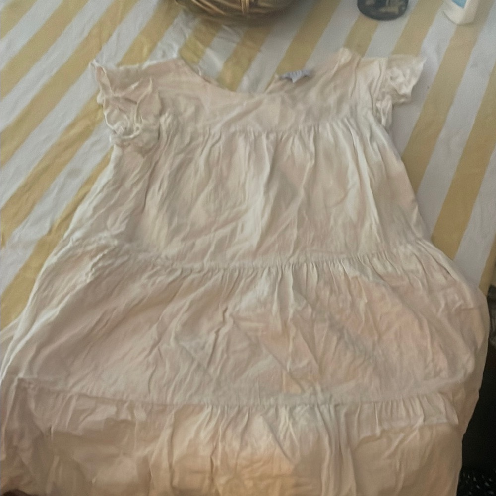 Cream Flutter Sleeve Casual Sundress